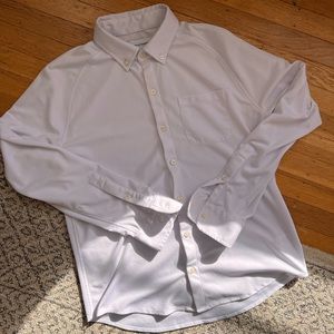 White button down, size medium, good condition, performance, stretch fabric